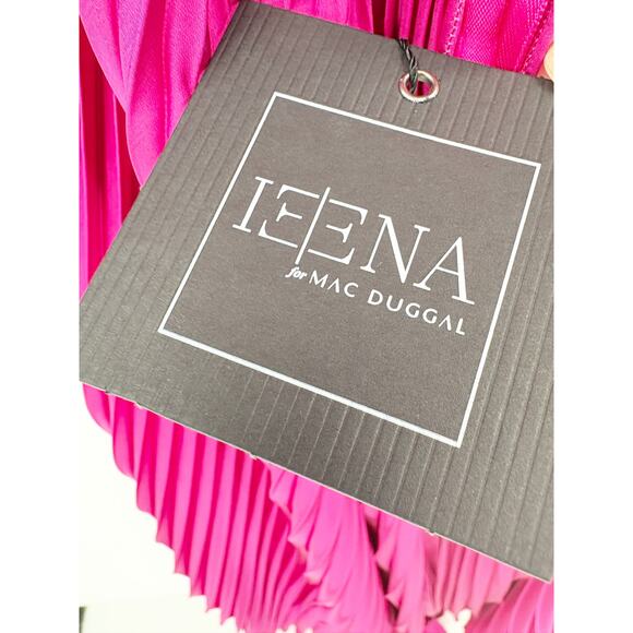 MAC DUGGAL Dress Size 2 Evening Gown NEW Fuchsia Pleated Cut Out Lace Up Back - Picture 3 of 7